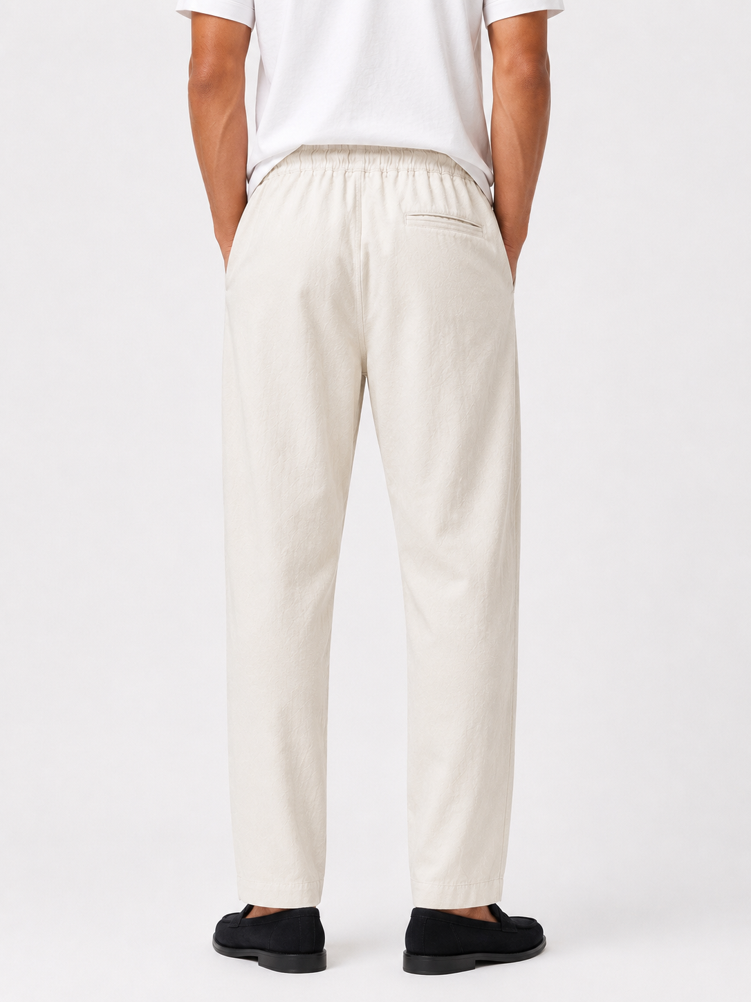 Men Linen Trousers - Crème