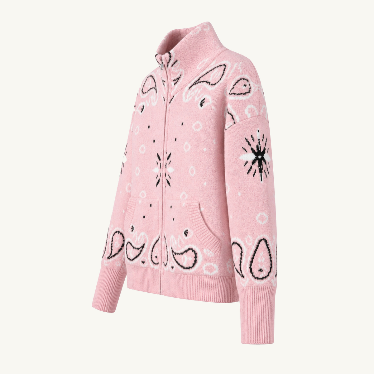 Pink Zip Up Cardigan