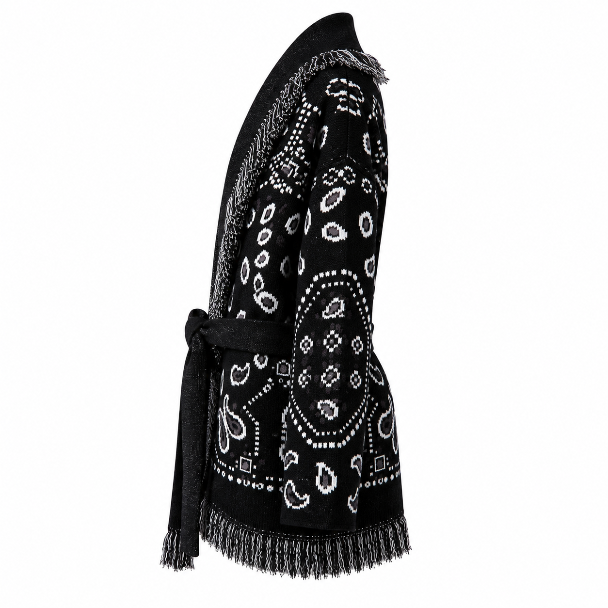 Monica  – Black/White Fringe Cardigan