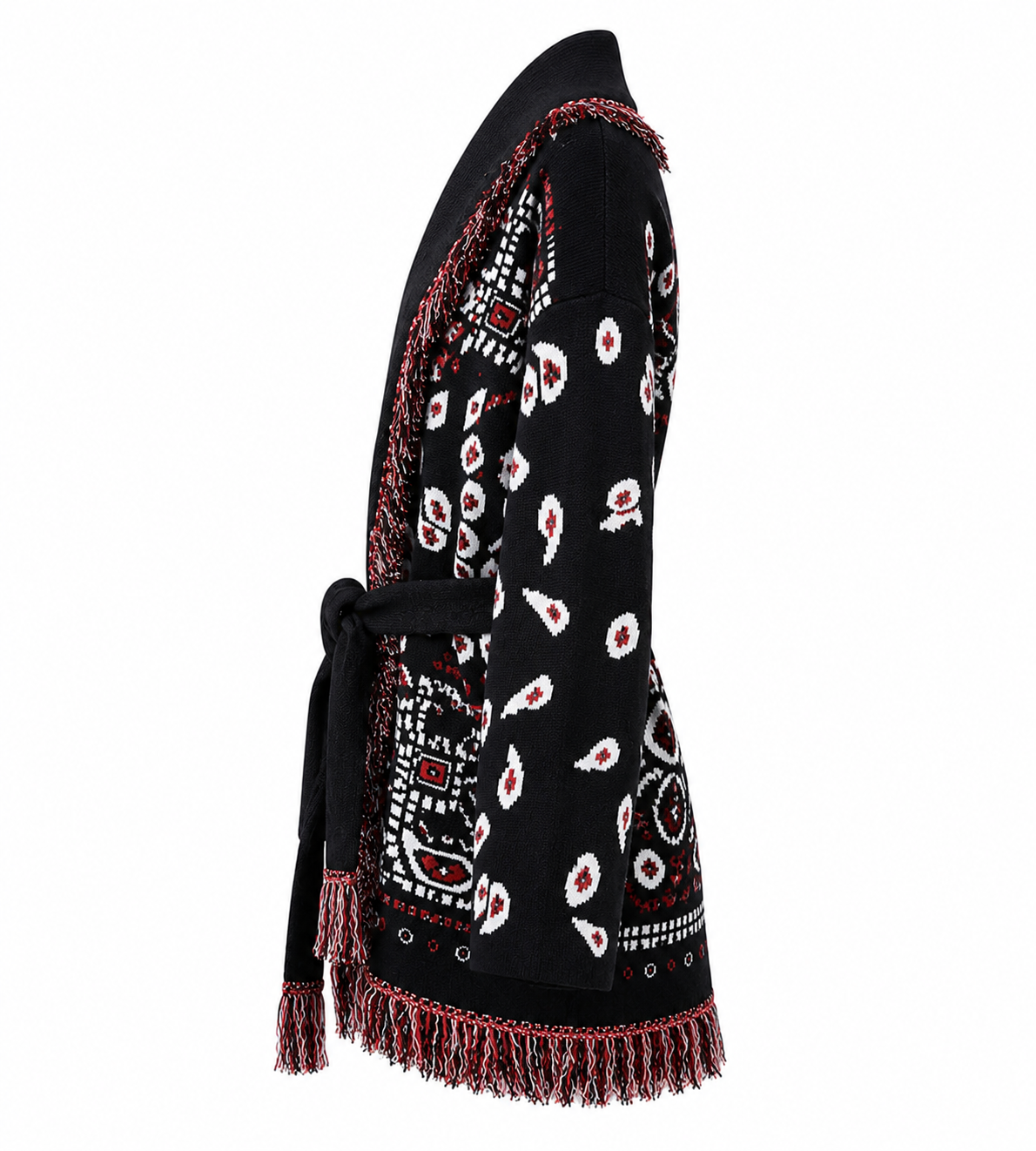 Valeria  – Red/Black Fringe Cardigan