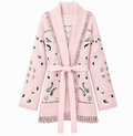 Stella – Pink Fringe Cardigan