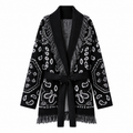 Monica  – Black/White Fringe Cardigan