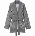 Sandra – Grey Fringe Cardigan