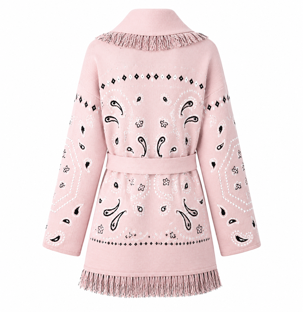Stella – Pink Fringe Cardigan