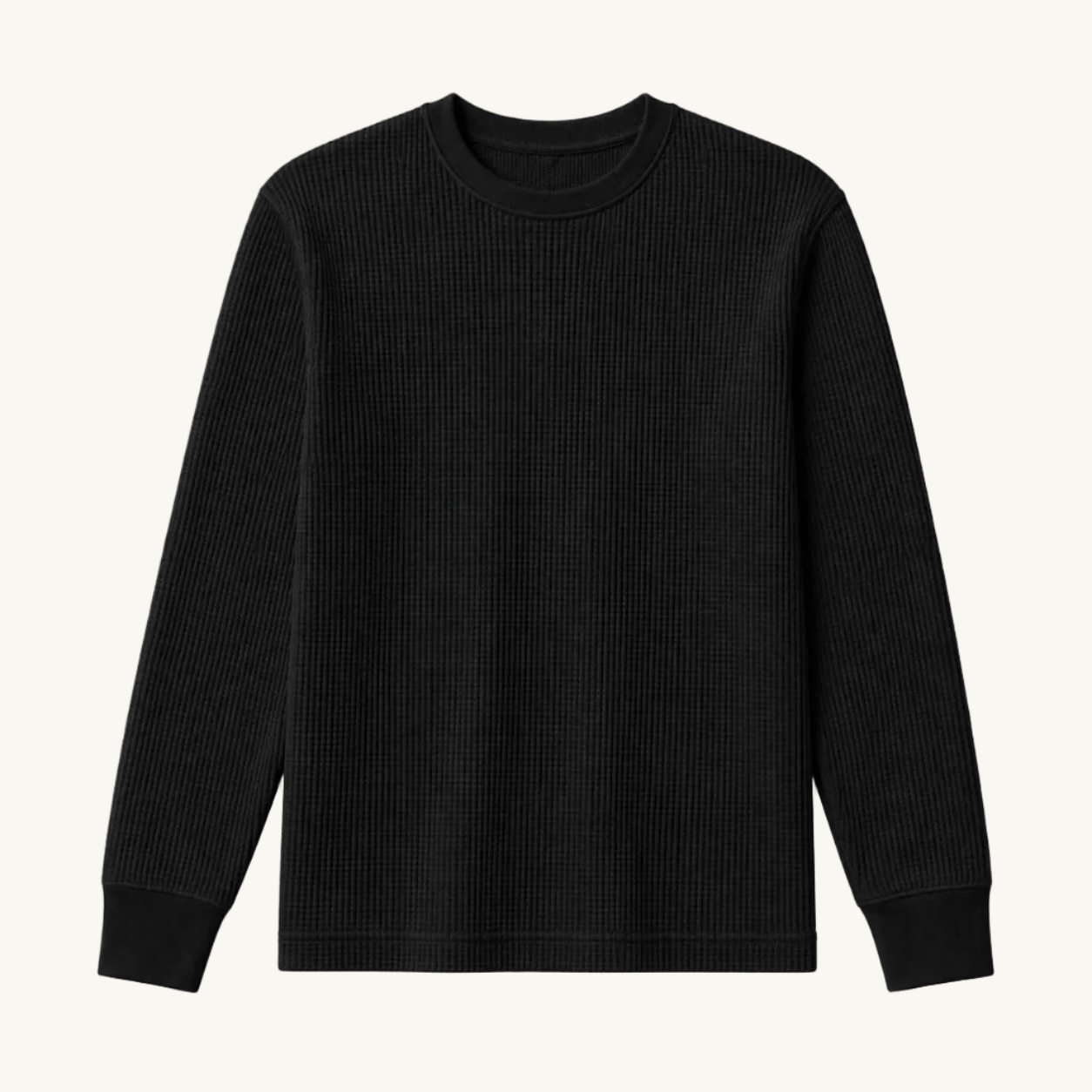 Black Waffle Knit