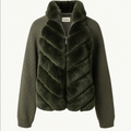 Freya - Black Fur Sleeve Jacket