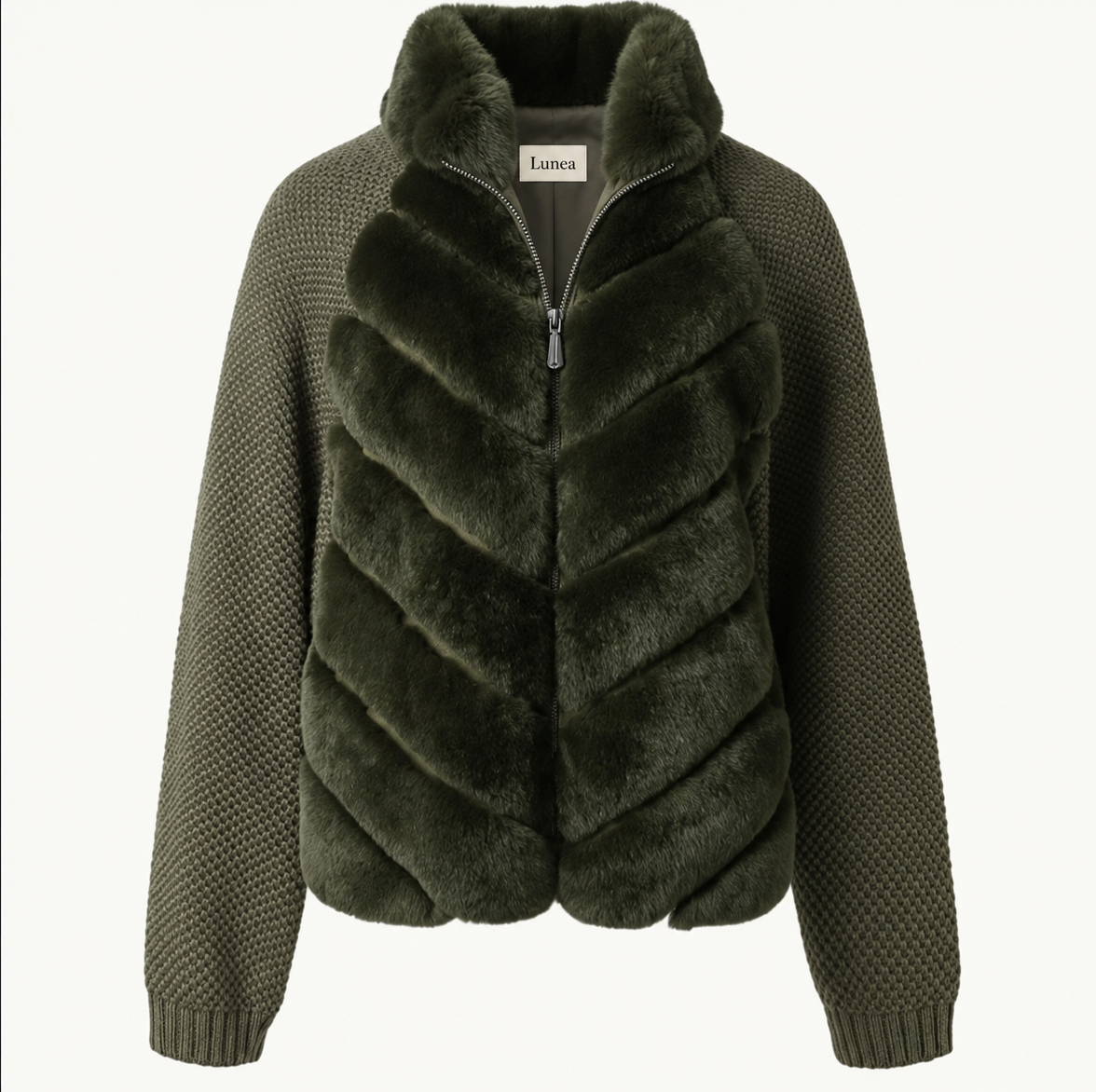 Freya - Black Fur Sleeve Jacket