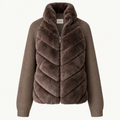 Freya - Mocha Fur Sleeve Jacket