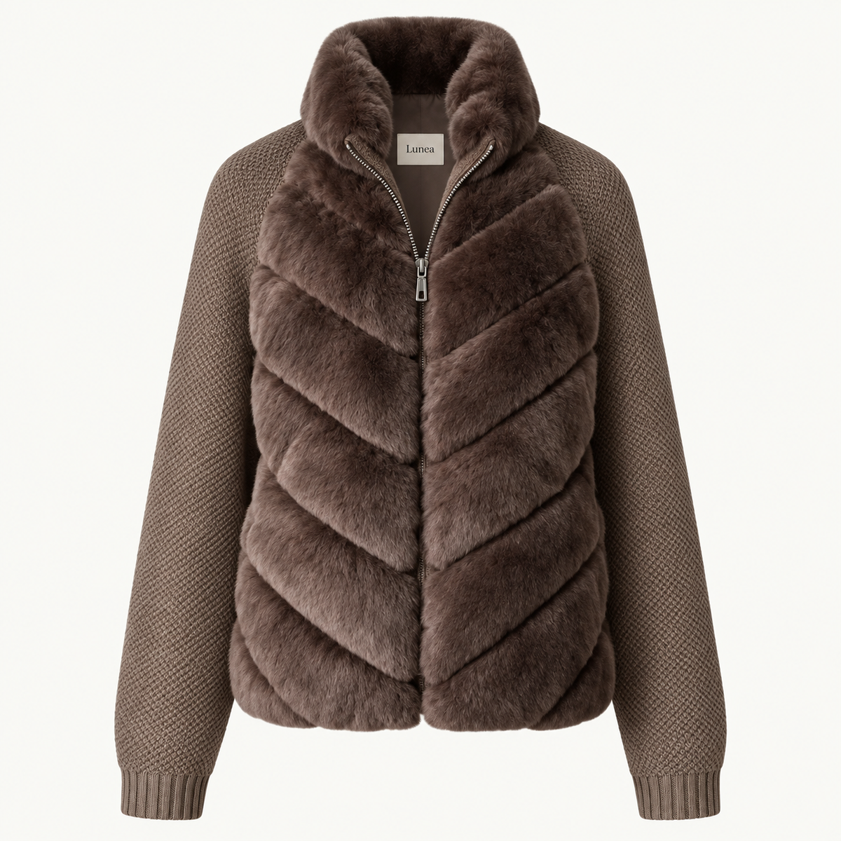 Freya - Mocha Fur Sleeve Jacket
