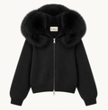 Odette - Hooded Fox Fur Collar Jacket