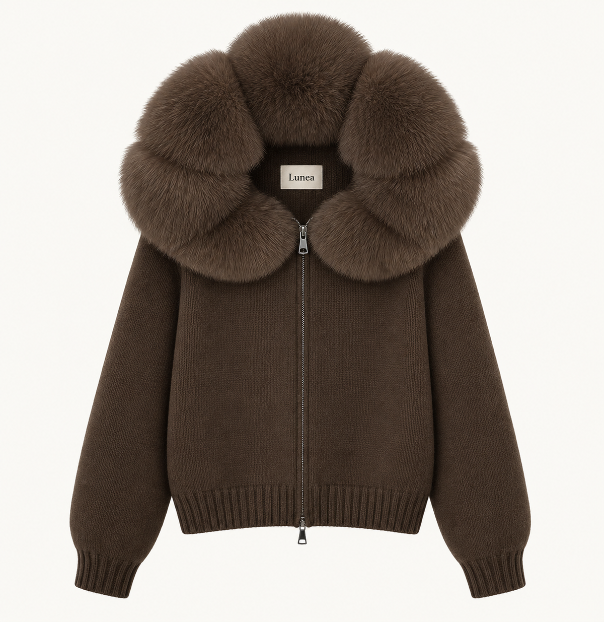 Odette - Hooded Fox Fur Collar Jacket