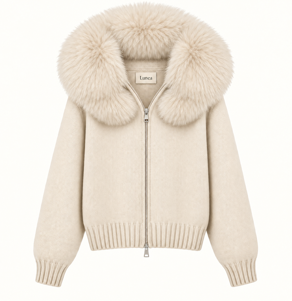 Odette - Hooded Fox Fur Collar Jacket