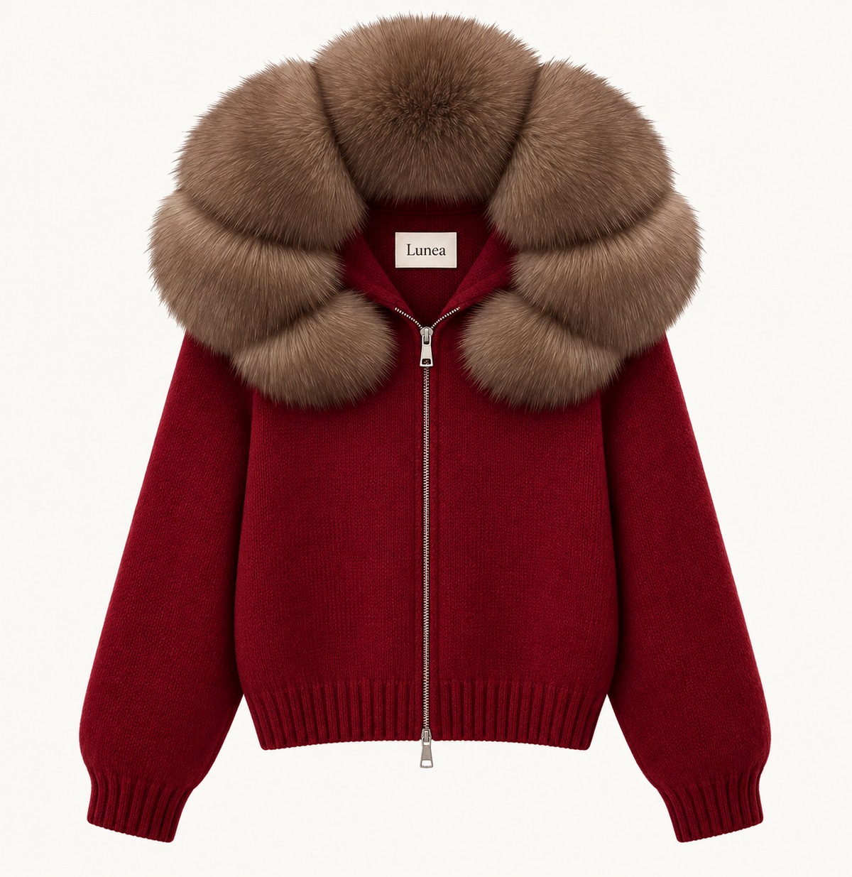 Odette - Hooded Fox Fur Collar Jacket