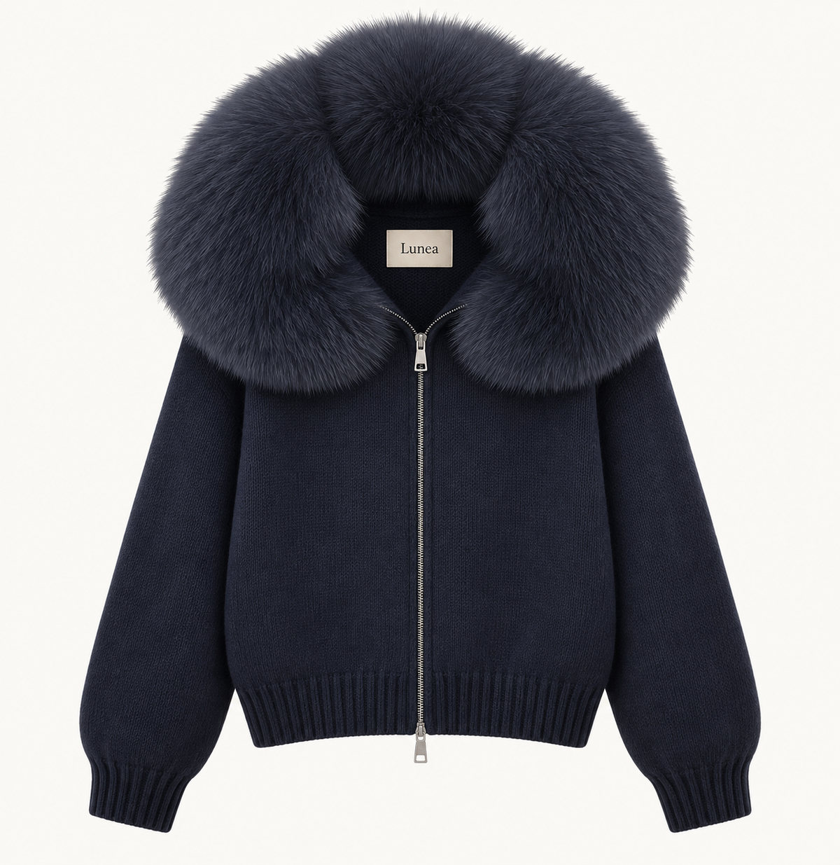 Odette - Hooded Fox Fur Collar Jacket