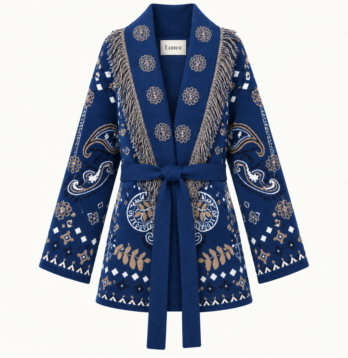 Francesca - Navy/Brown Cardigan