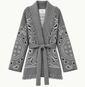 Sandra – Grey Fringe Cardigan