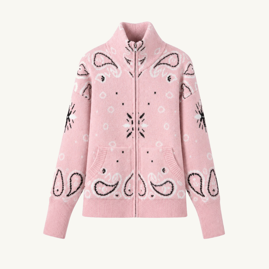 Pink Zip Up Cardigan
