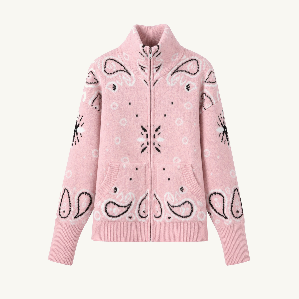 Pink Zip Up Cardigan