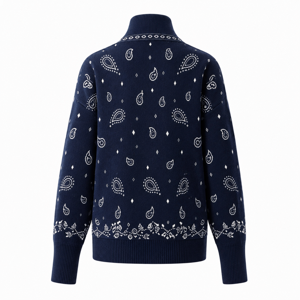 Aliyah - Navy Zipped Up Cardigan