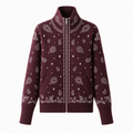 Micaela - Burgundy Zipped Up Cardigan