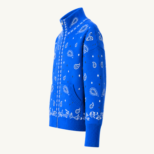 Azurra - Neon Blue Zipped Up Cardigan