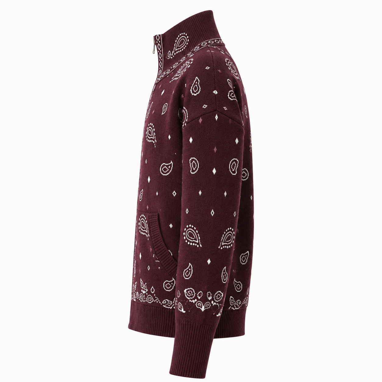 Micaela - Burgundy Zipped Up Cardigan