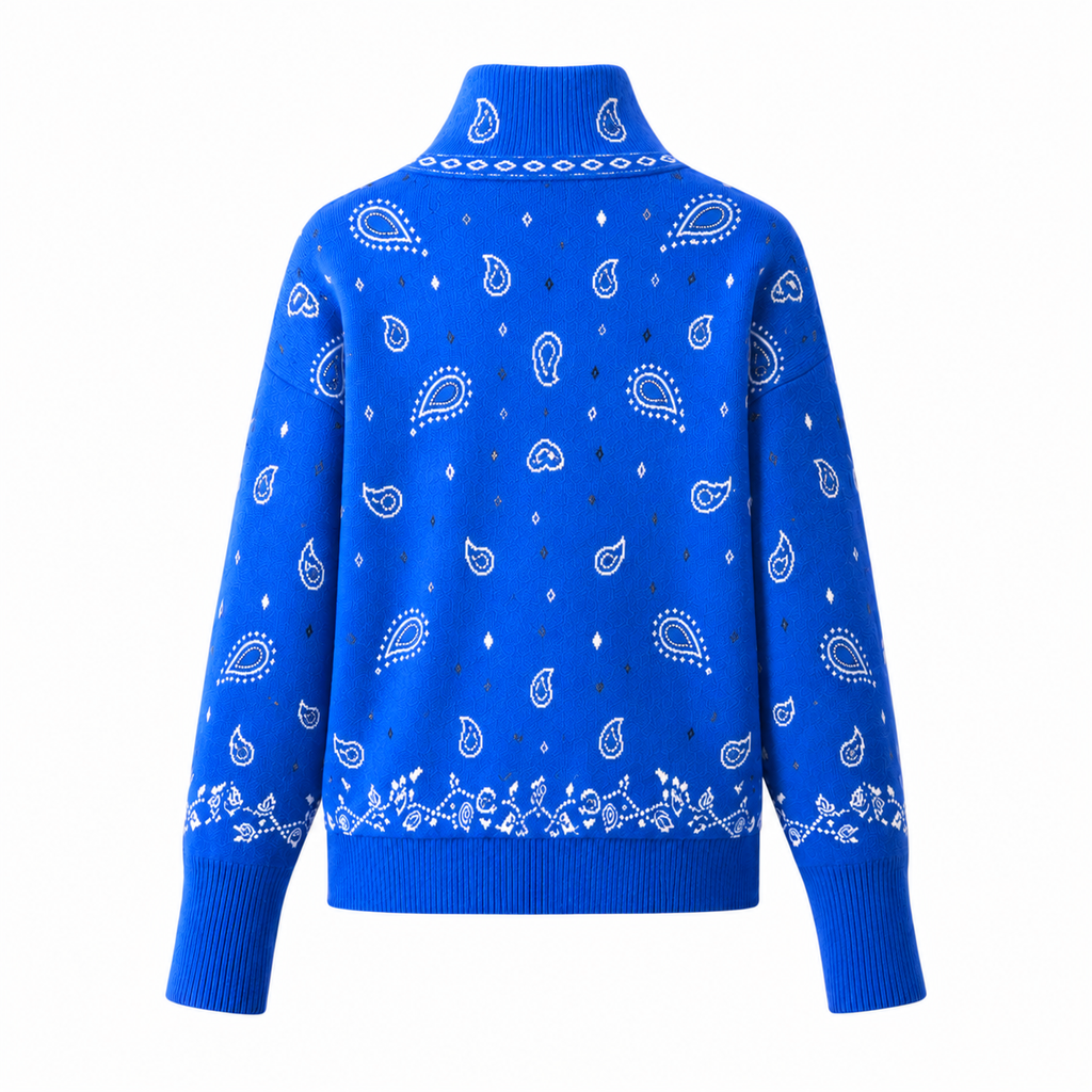 Azurra - Neon Blue Zipped Up Cardigan
