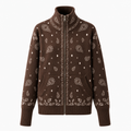 Lila - Brown Zipped Up Cardigan