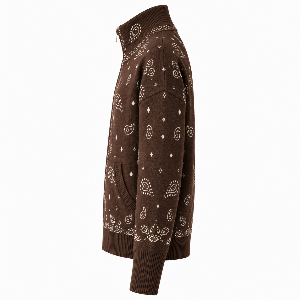 Lila - Brown Zipped Up Cardigan