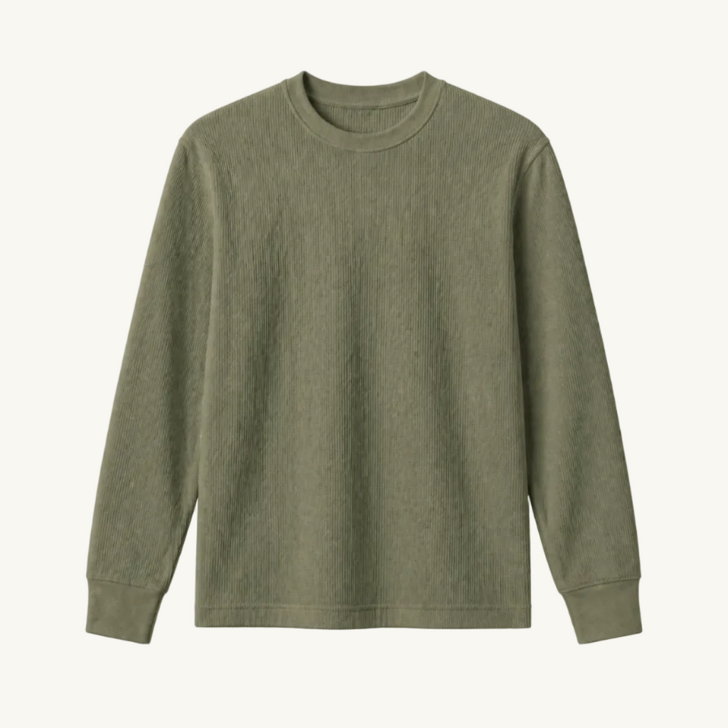 Green Waffle Knit