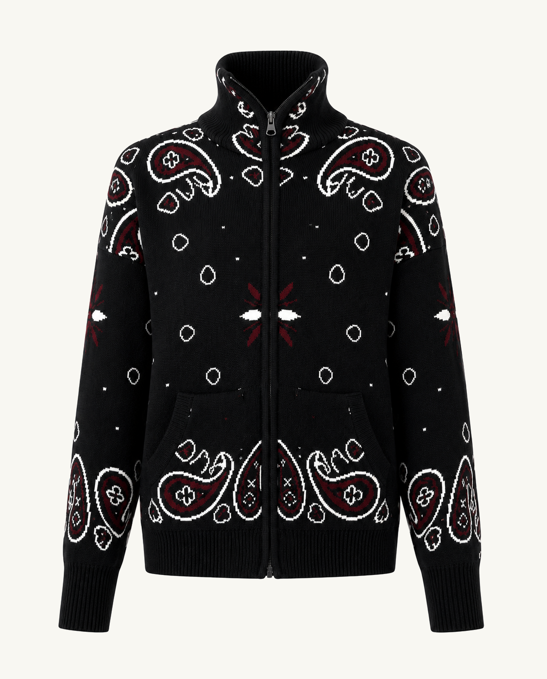 Black/Red Zip Up Cardigan