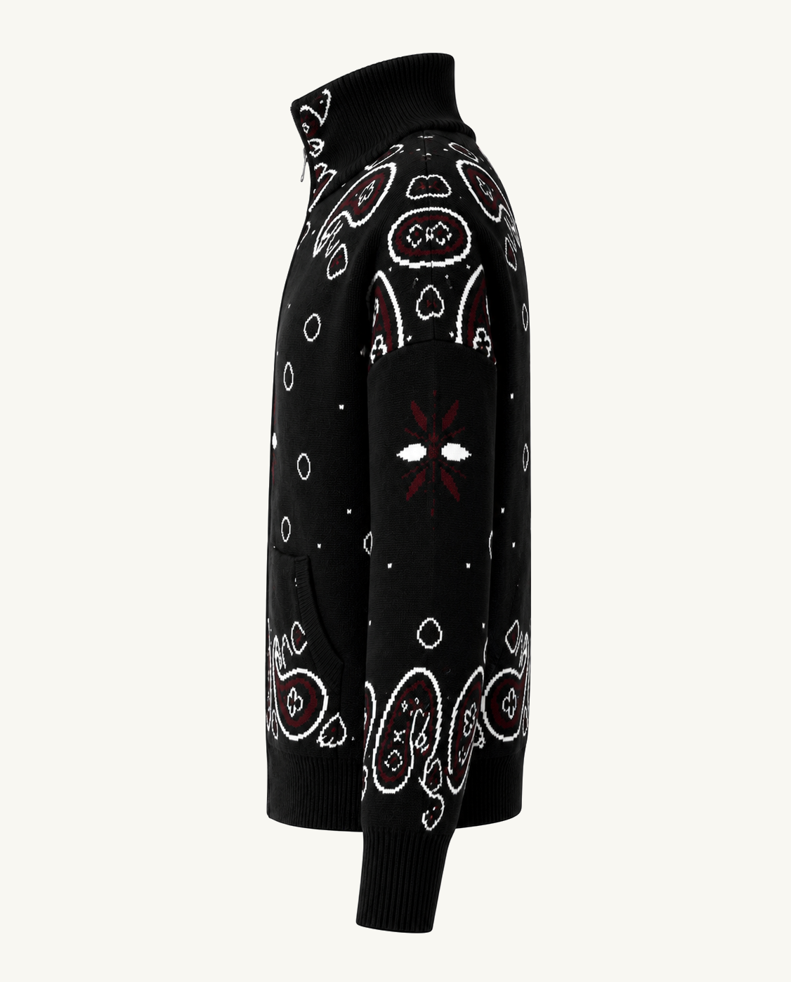 Black/Red Zip Up Cardigan