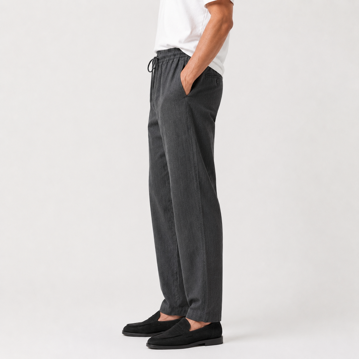 Men Linen Trousers - Grey