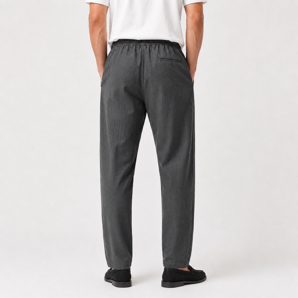 Men Linen Trousers - Grey