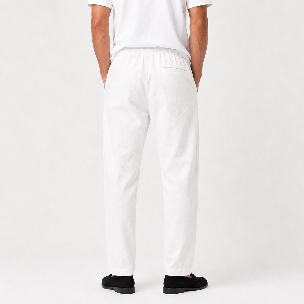 Men Linen Trousers - White