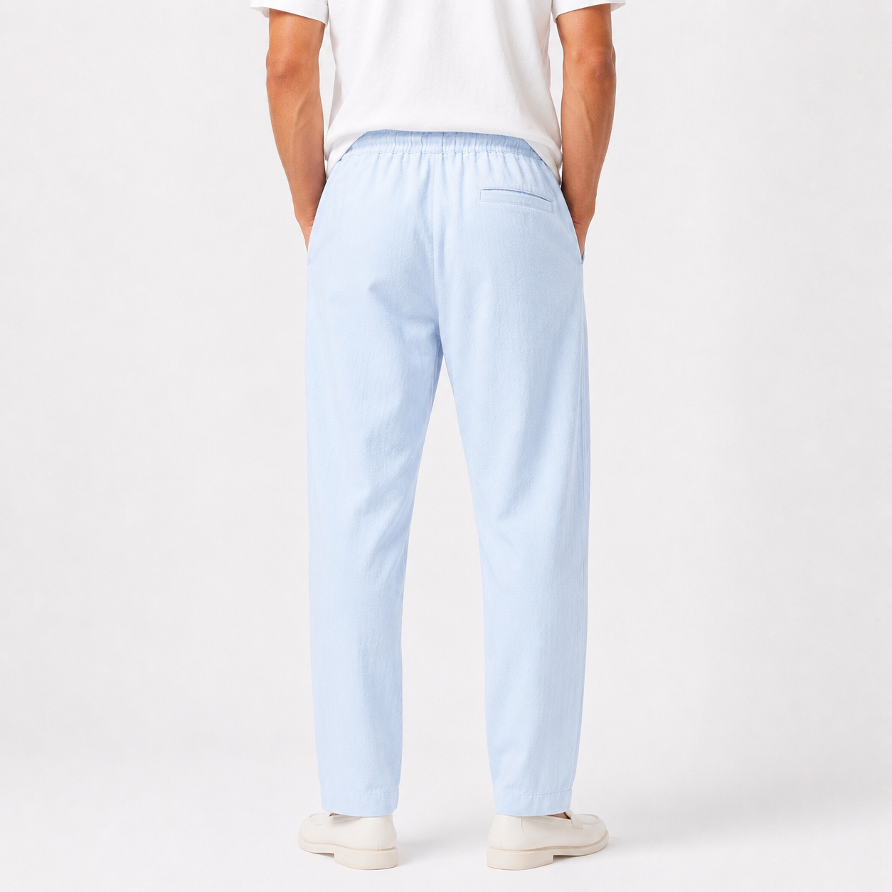 Men Linen Trousers - Sky Blue