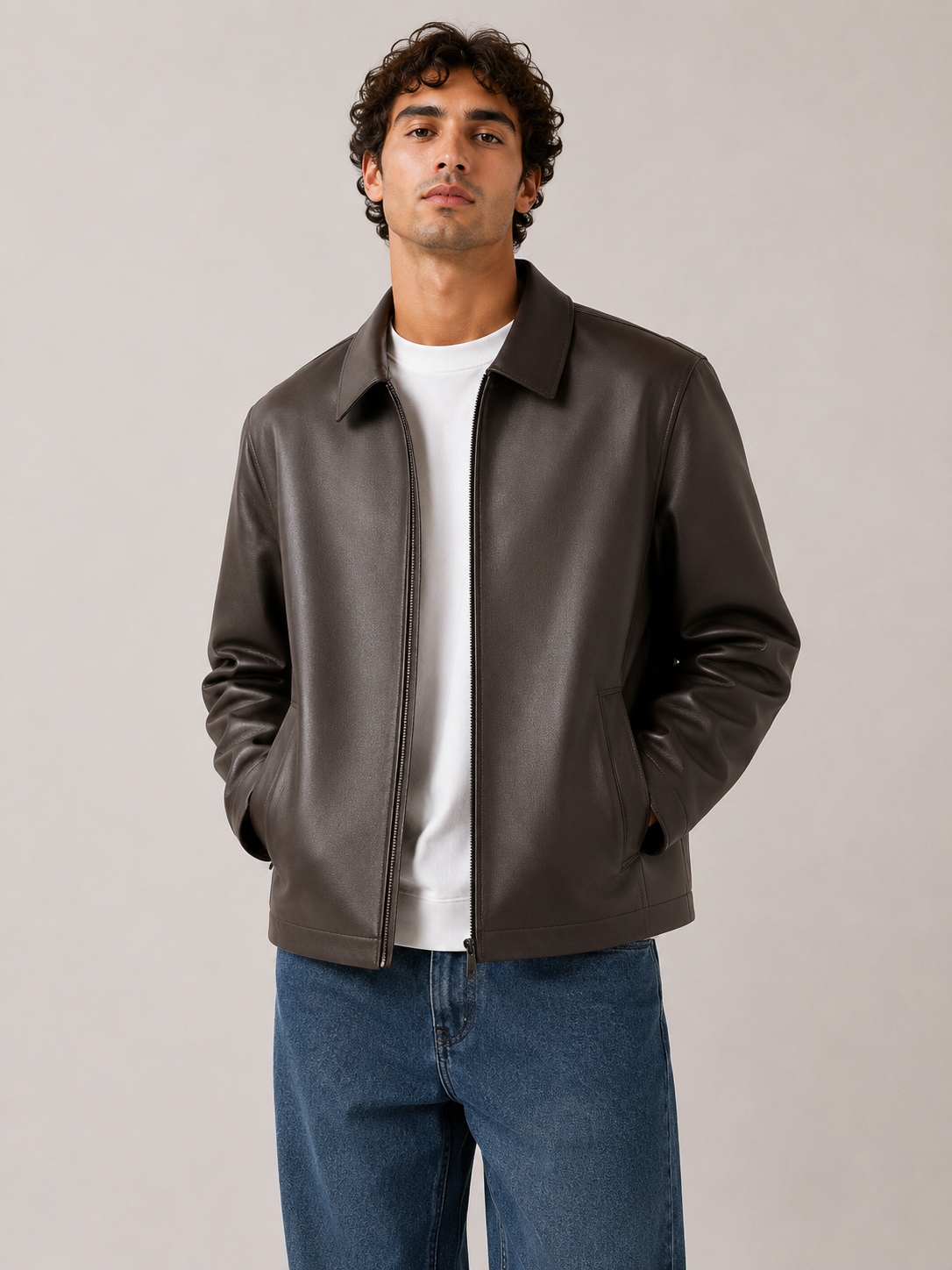 Leather Jacket - Coffee