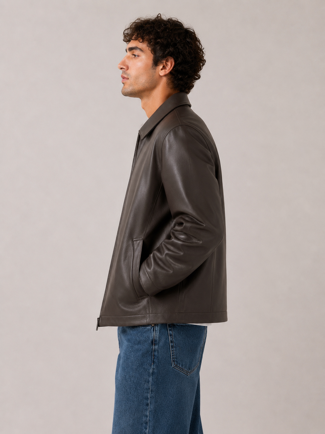 Leather Jacket - Coffee