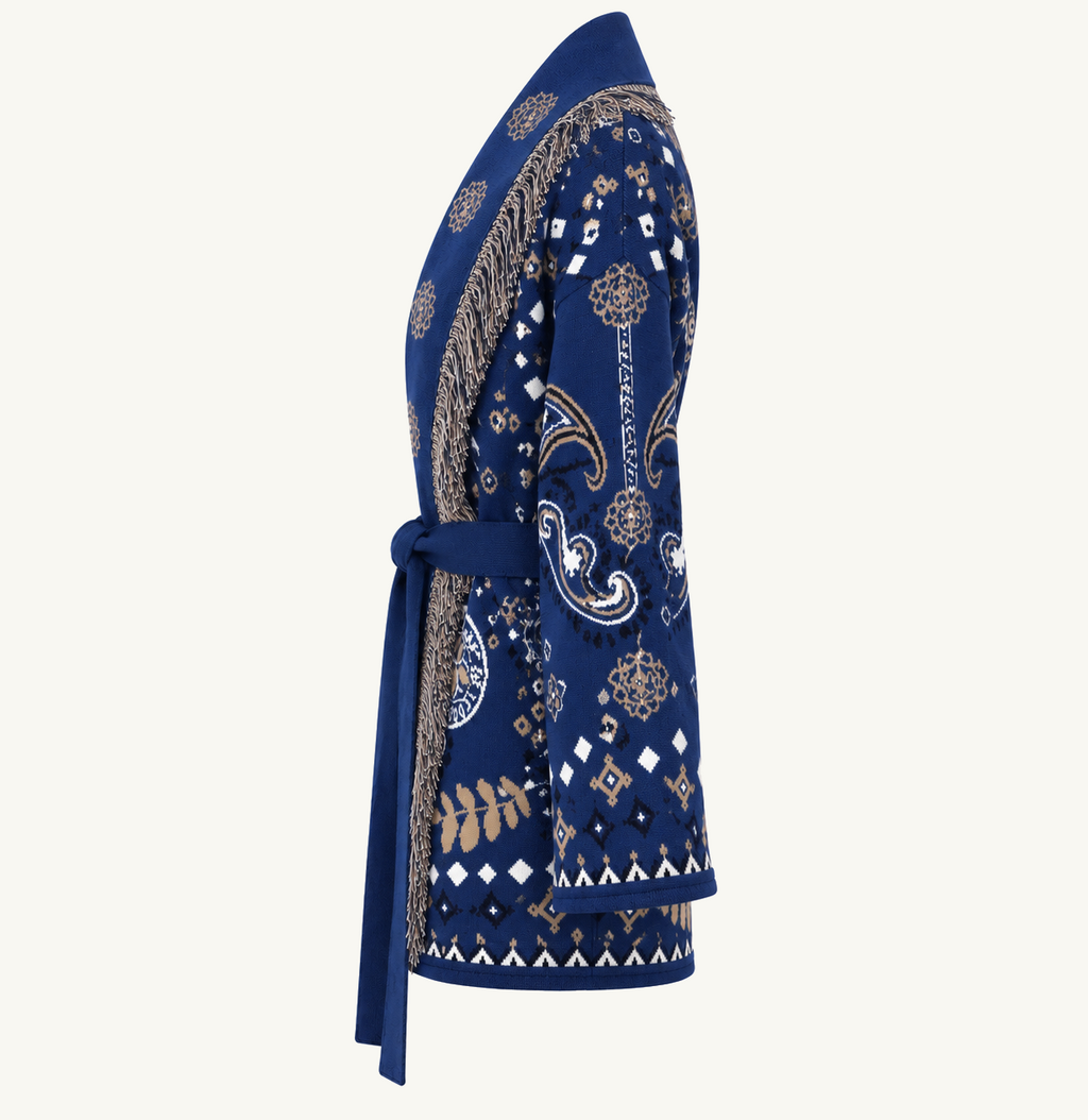 Francesca - Navy/Brown Cardigan