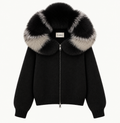 Odette - Hooded Fox Fur Collar Jacket