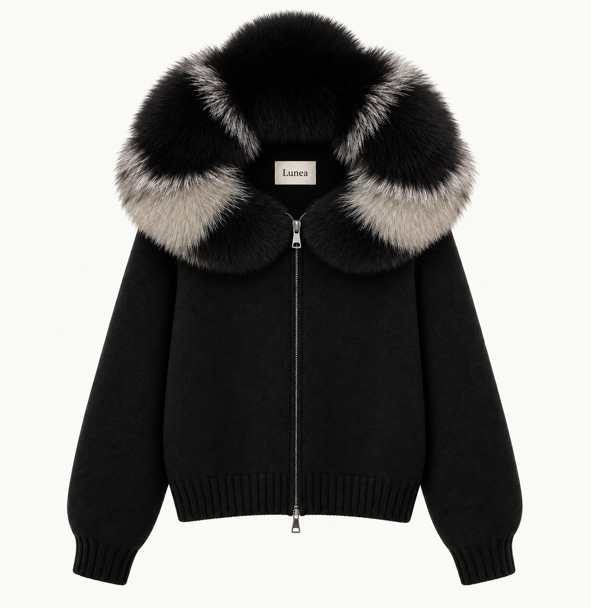 Odette - Hooded Fox Fur Collar Jacket