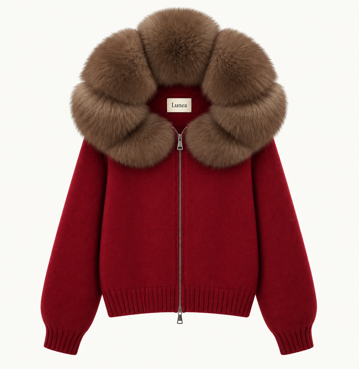 Odette - Hooded Fox Fur Collar Jacket