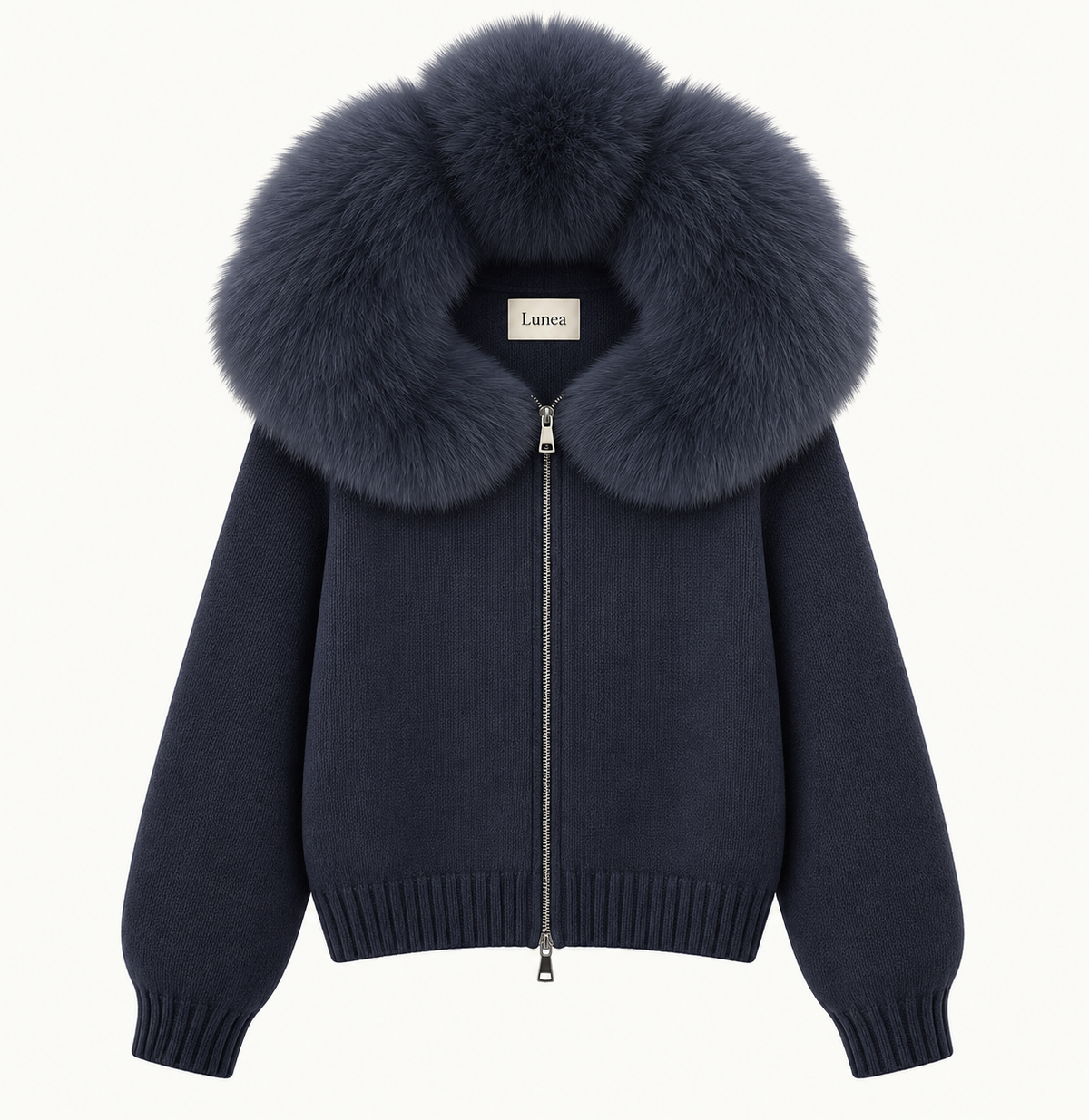 Odette - Hooded Fox Fur Collar Jacket