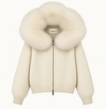 Odette - Hooded Fox Fur Collar Jacket
