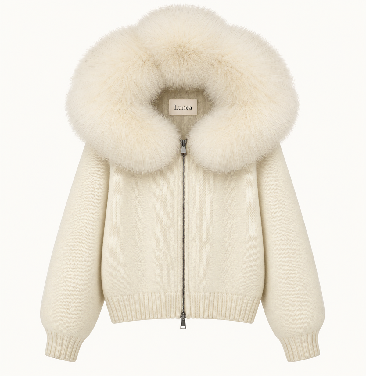 Odette - Hooded Fox Fur Collar Jacket
