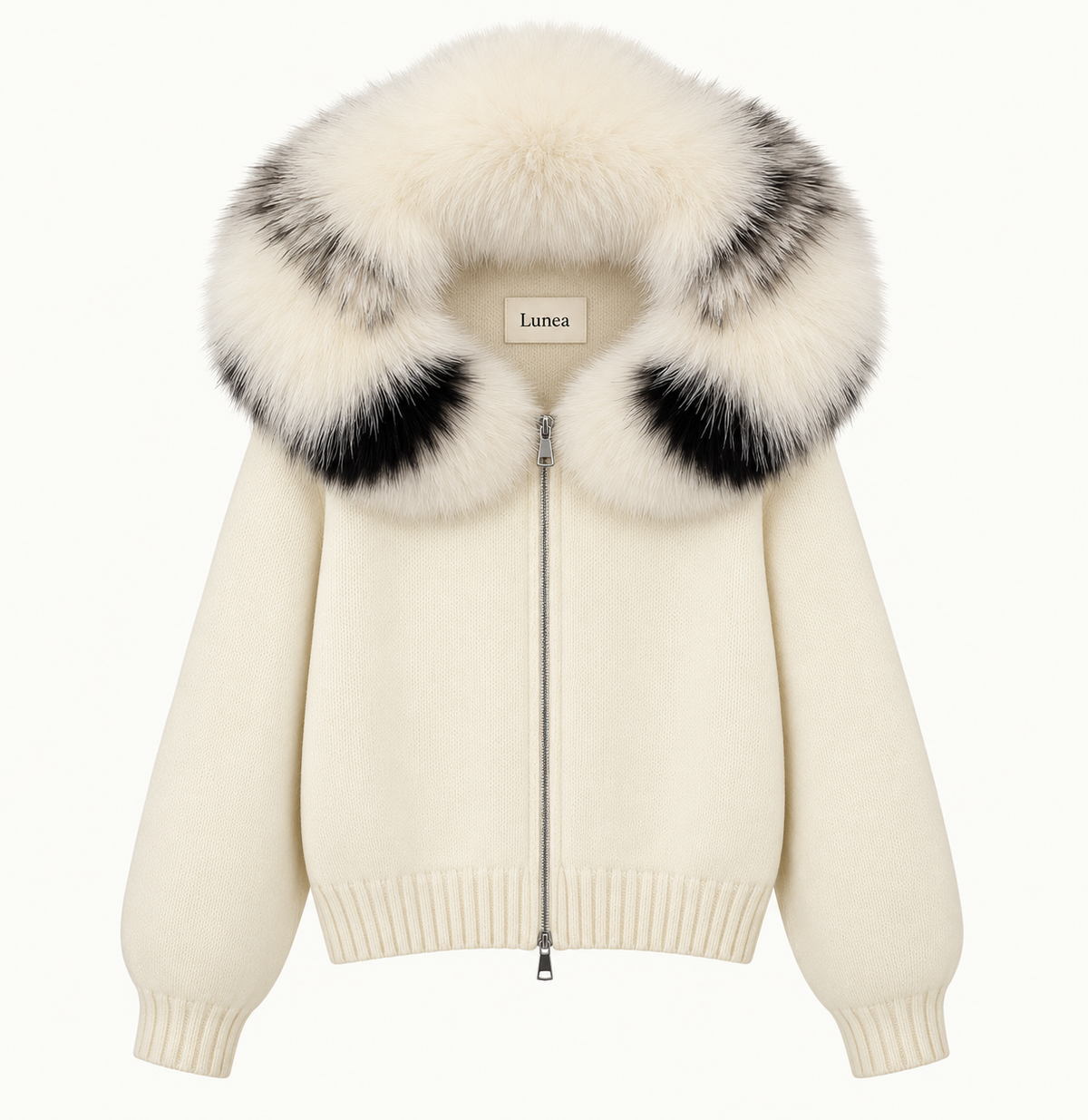 Odette - Hooded Fox Fur Collar Jacket