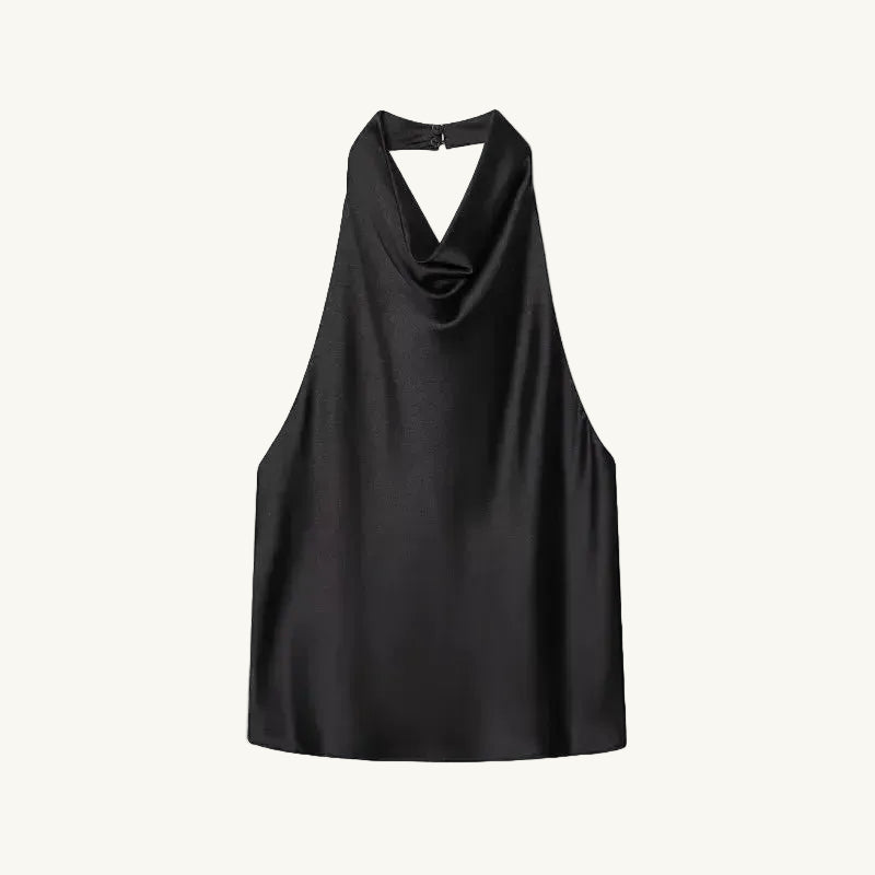 Satin Open Back Top