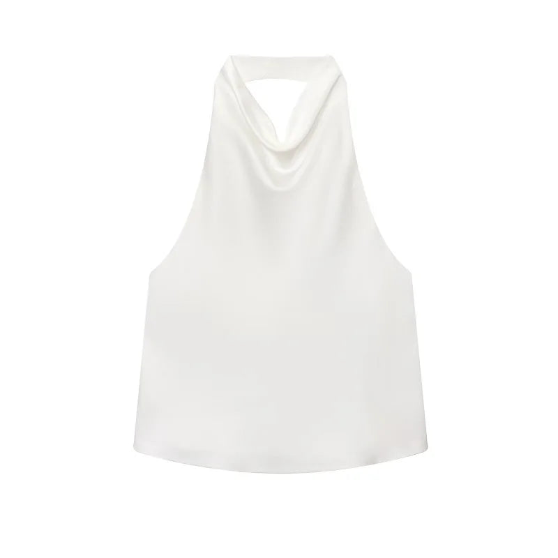 Satin Open Back Top