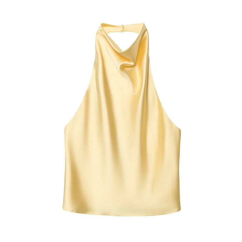 Satin Open Back Top