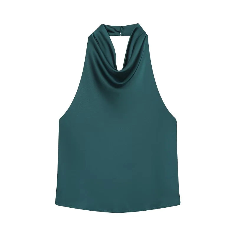 Satin Open Back Top